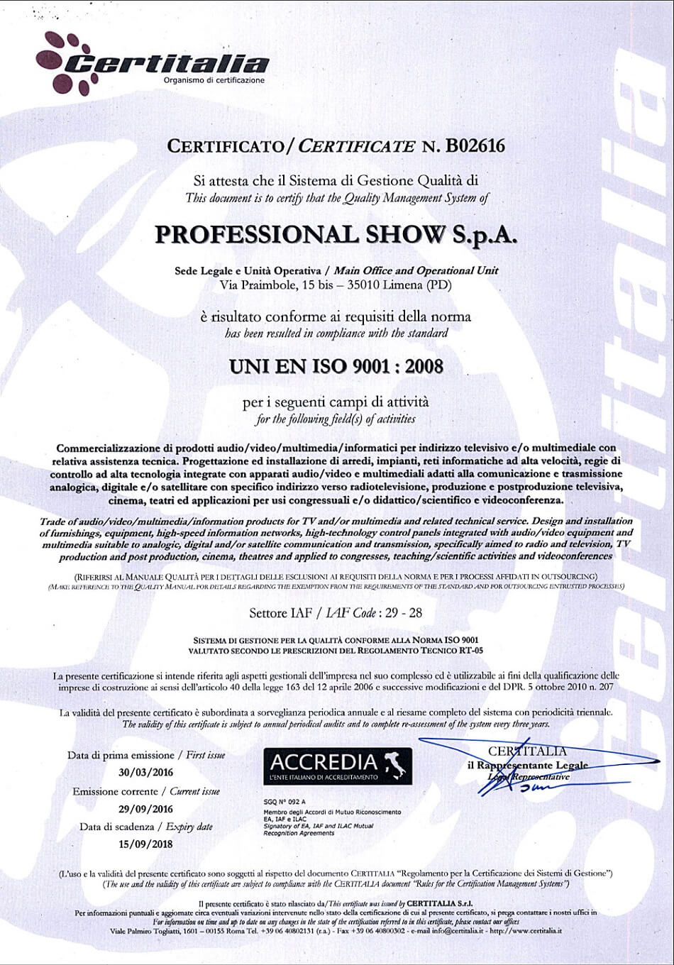 FSC news ISO9001 compliant 2017